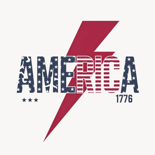 America Lightning Bolt - A02 - Comfort Colors Short Sleve Tee