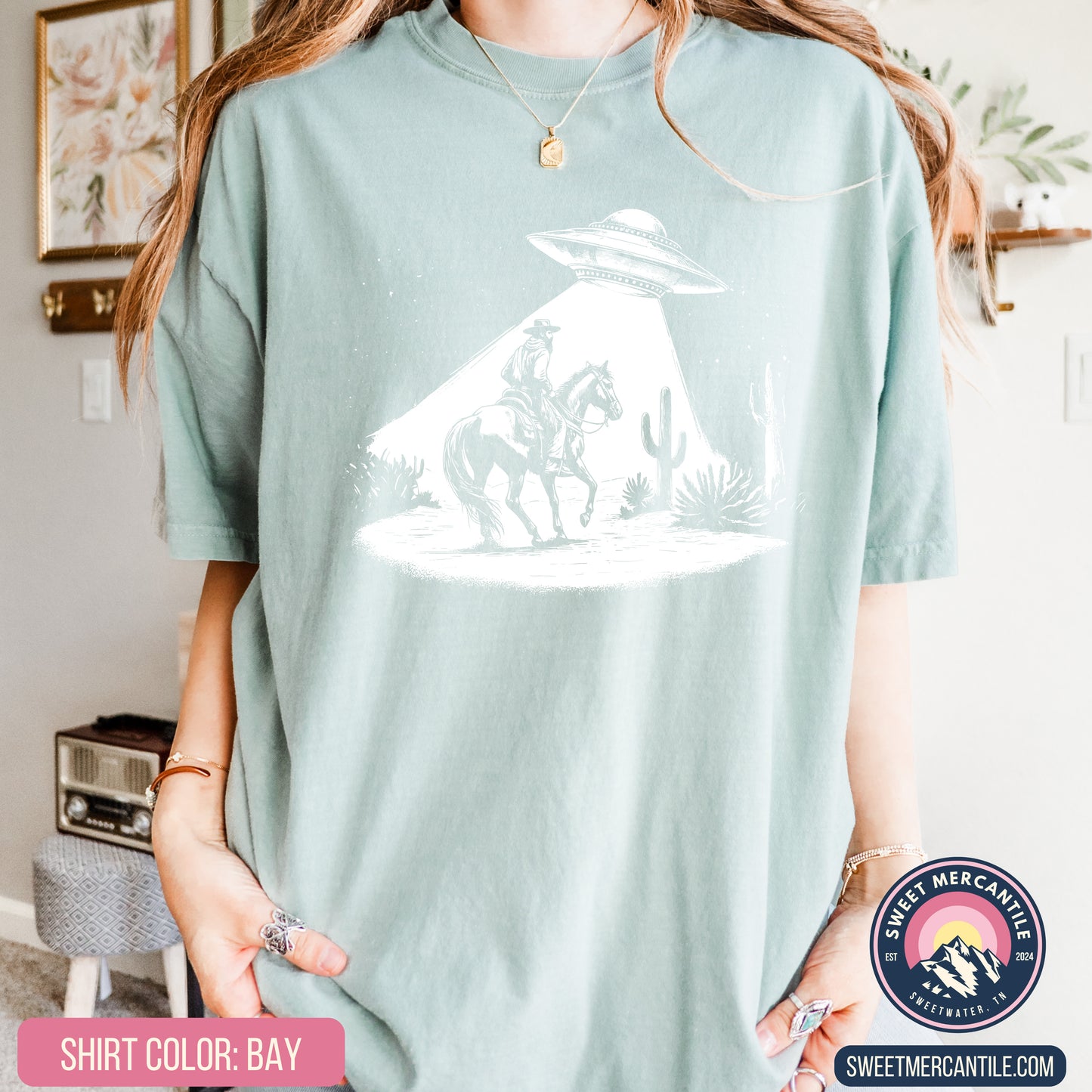 Cowboy and UFO - Comfort Colors - Short Sleeve Tee
