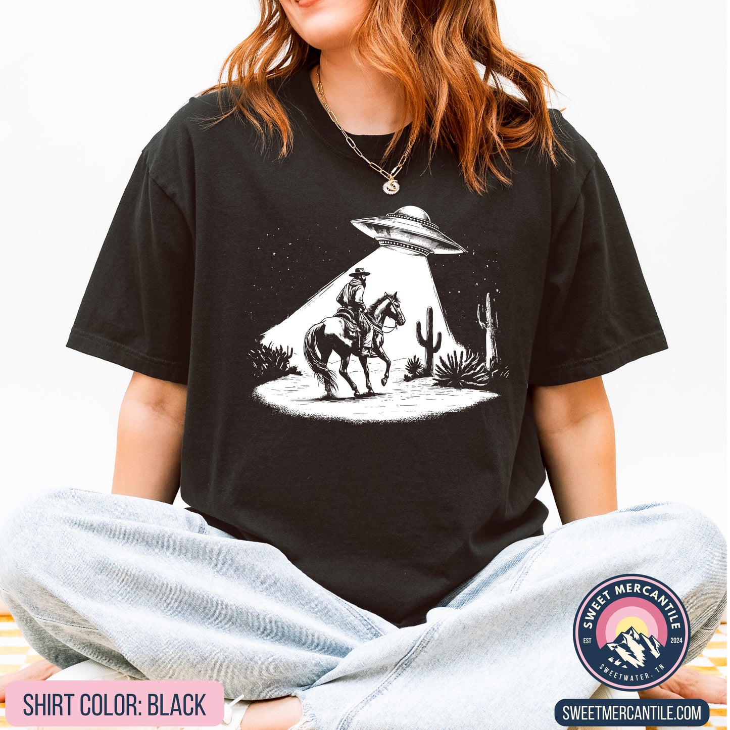 Cowboy and UFO - Comfort Colors - Short Sleeve Tee