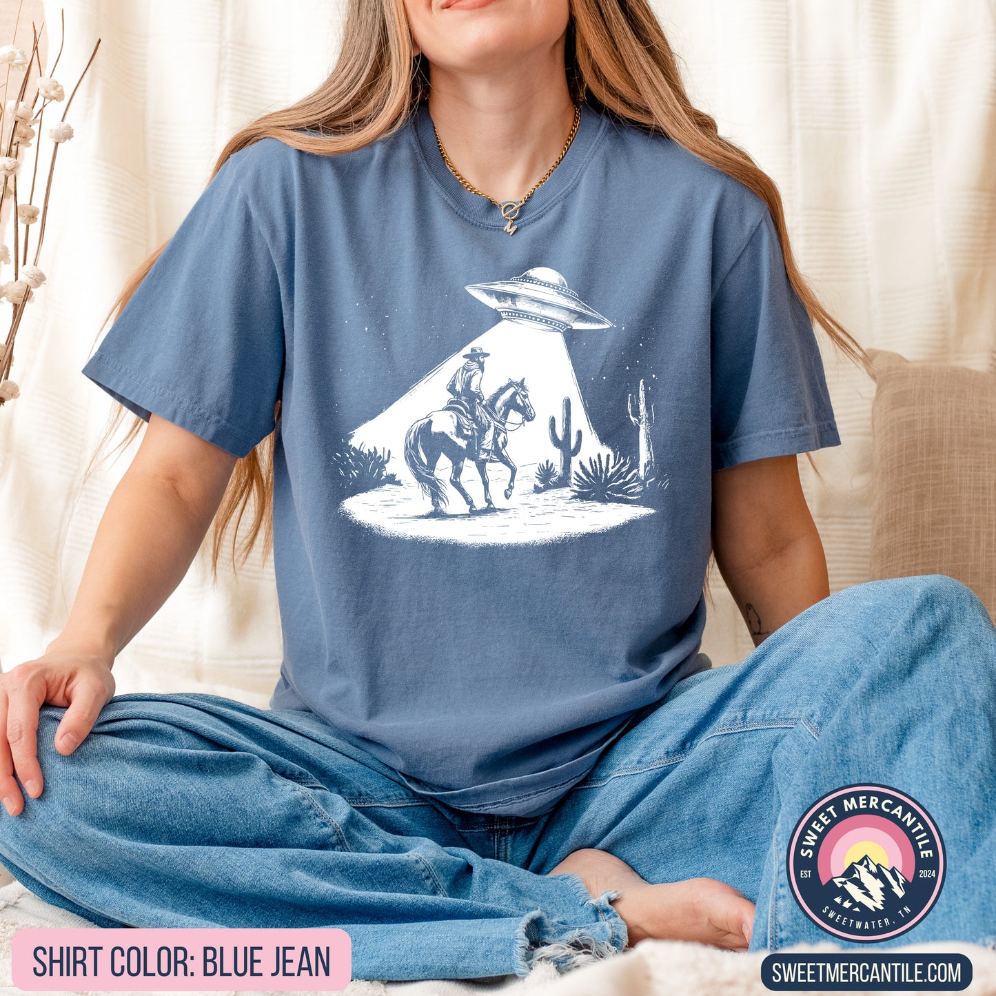 Cowboy and UFO - Comfort Colors - Short Sleeve Tee