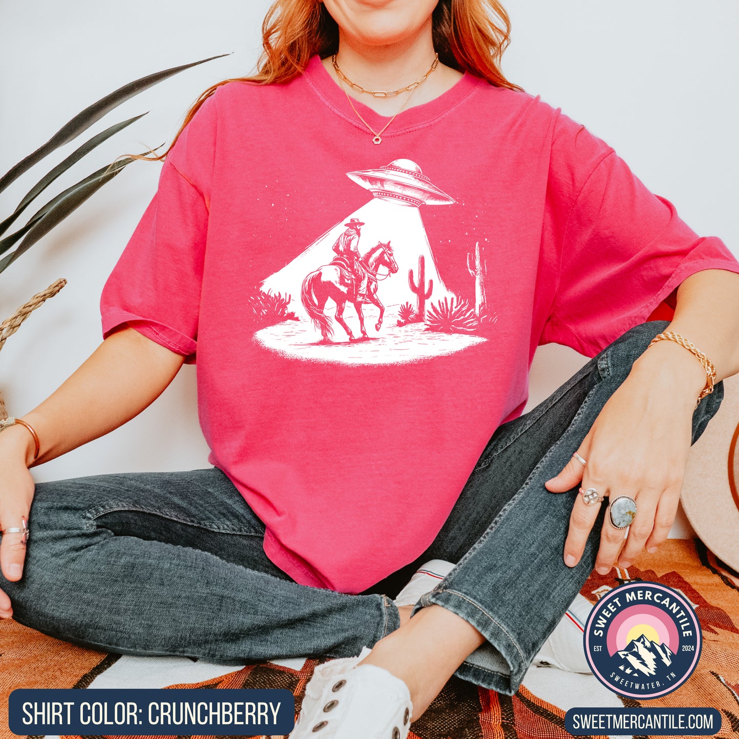 Cowboy and UFO - Comfort Colors - Short Sleeve Tee