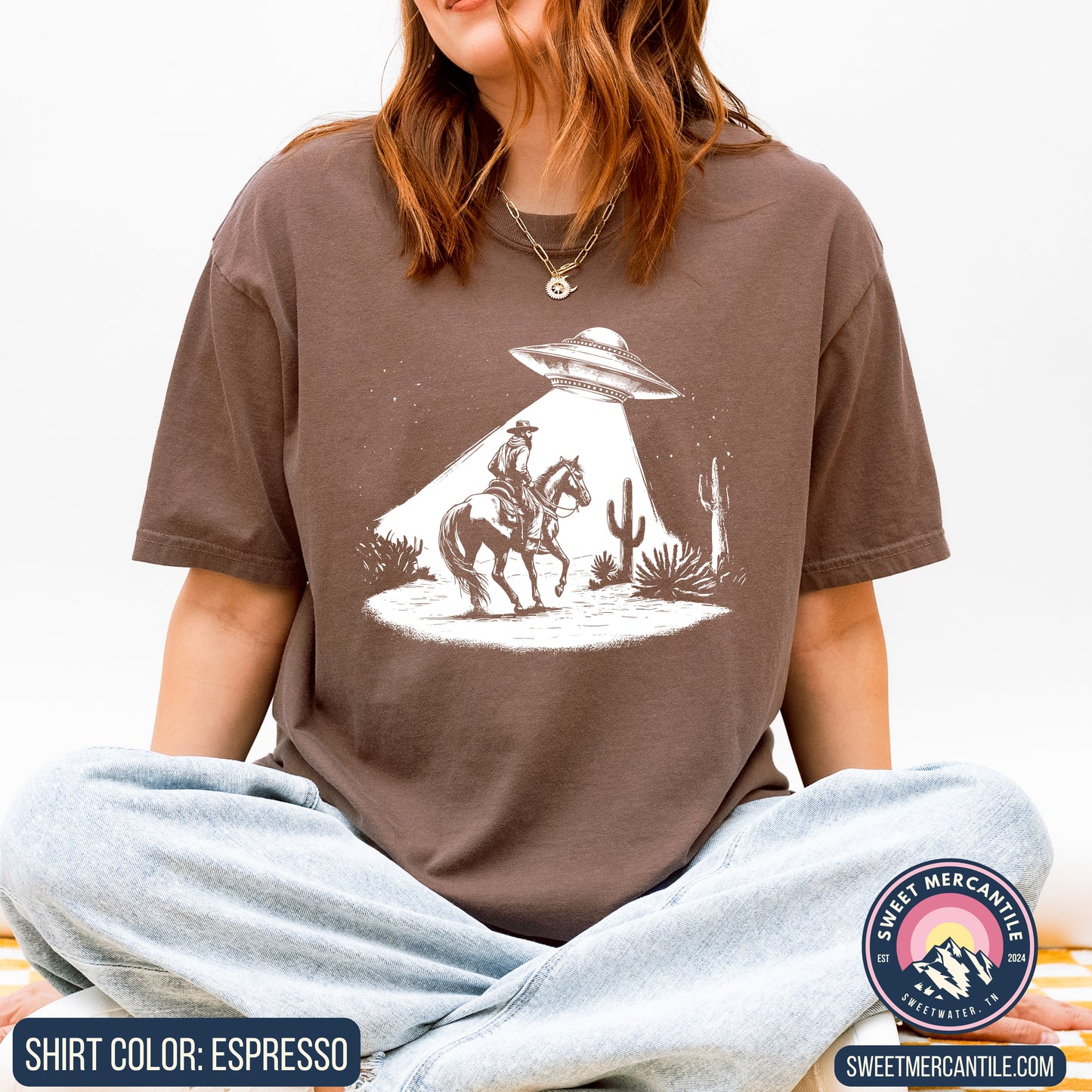 Cowboy and UFO - Comfort Colors - Short Sleeve Tee