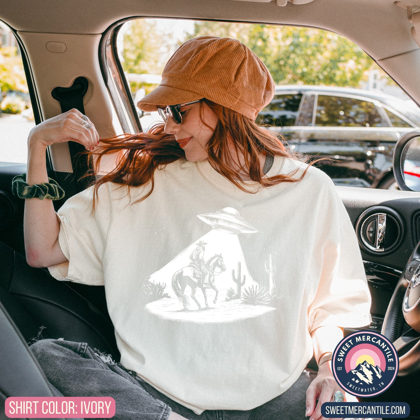 Cowboy and UFO - Comfort Colors - Short Sleeve Tee