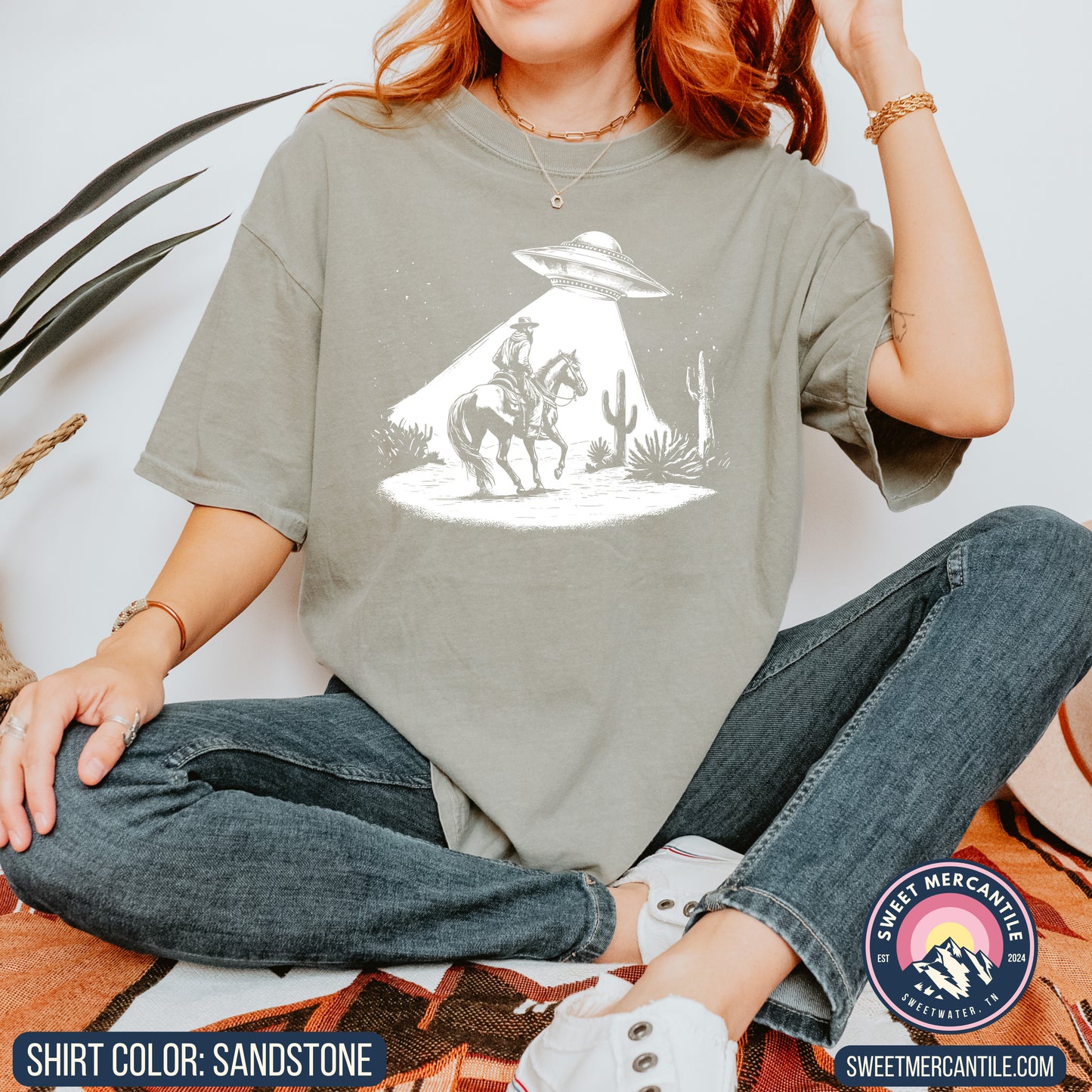 Cowboy and UFO - Comfort Colors - Short Sleeve Tee
