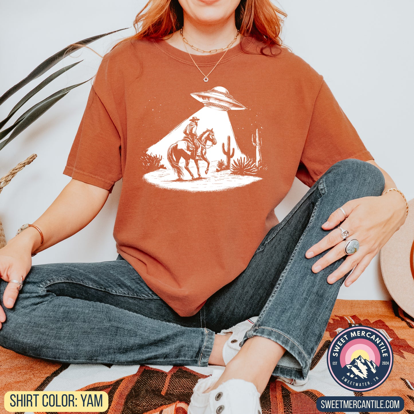 Cowboy and UFO - Comfort Colors - Short Sleeve Tee